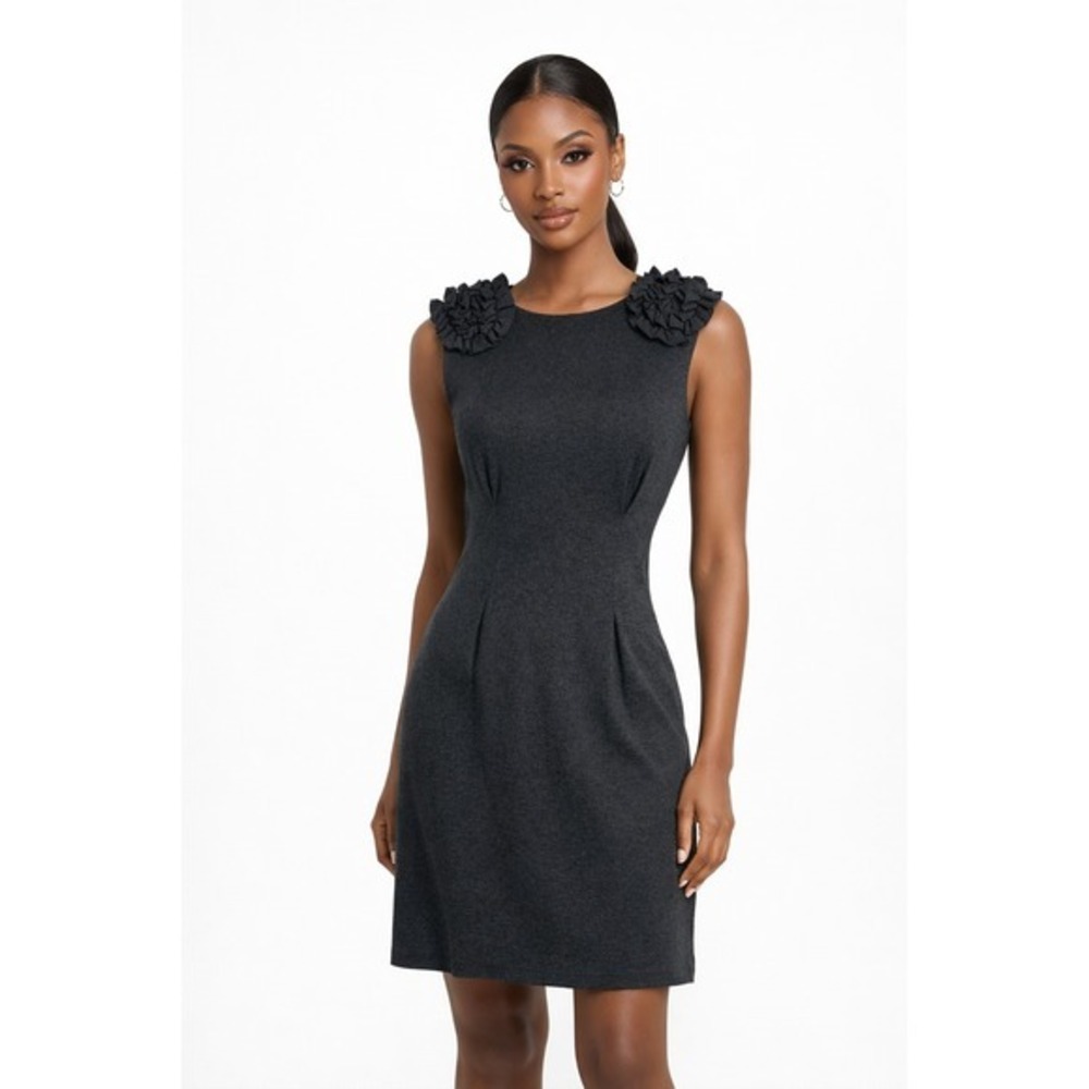 Trina Turk Fitzgerald Sleeveless Ponte Charcoal Grey Fully Lined‎ Size 10